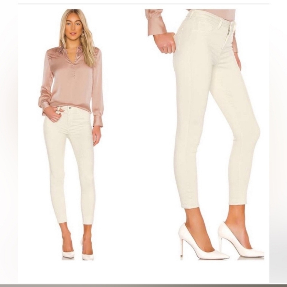 L'Agence Margot High Rise Skinny Jeans vintage white Size 26